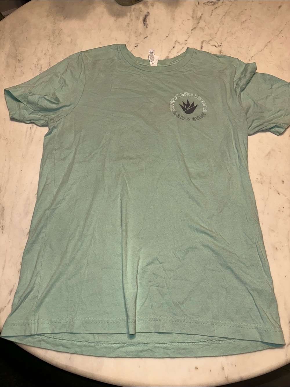 Dan and Shay Concert Light Teal Graphic Crewneck T-Shirt - size medium